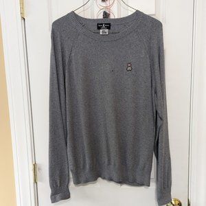 Like New Psycho Bunny Men's Gray Cotton / Cashmere Crewneck Sweater Sz XL